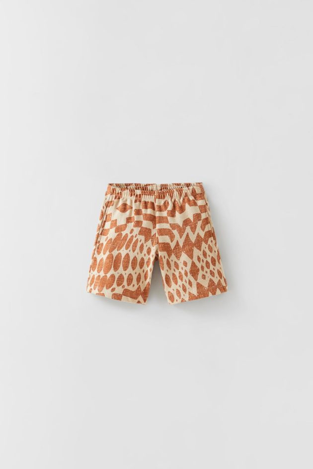 Long Printed Bermuda Shorts